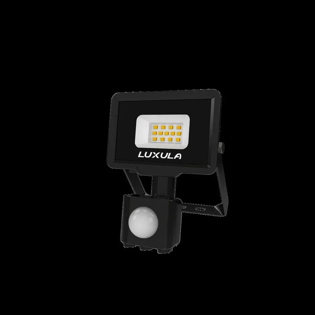 LED-Fluter in schwarz mit Bewegungsmelder bietet 10 W, 3000 K (warmweiß), 1000 lm & IP65 Schutz