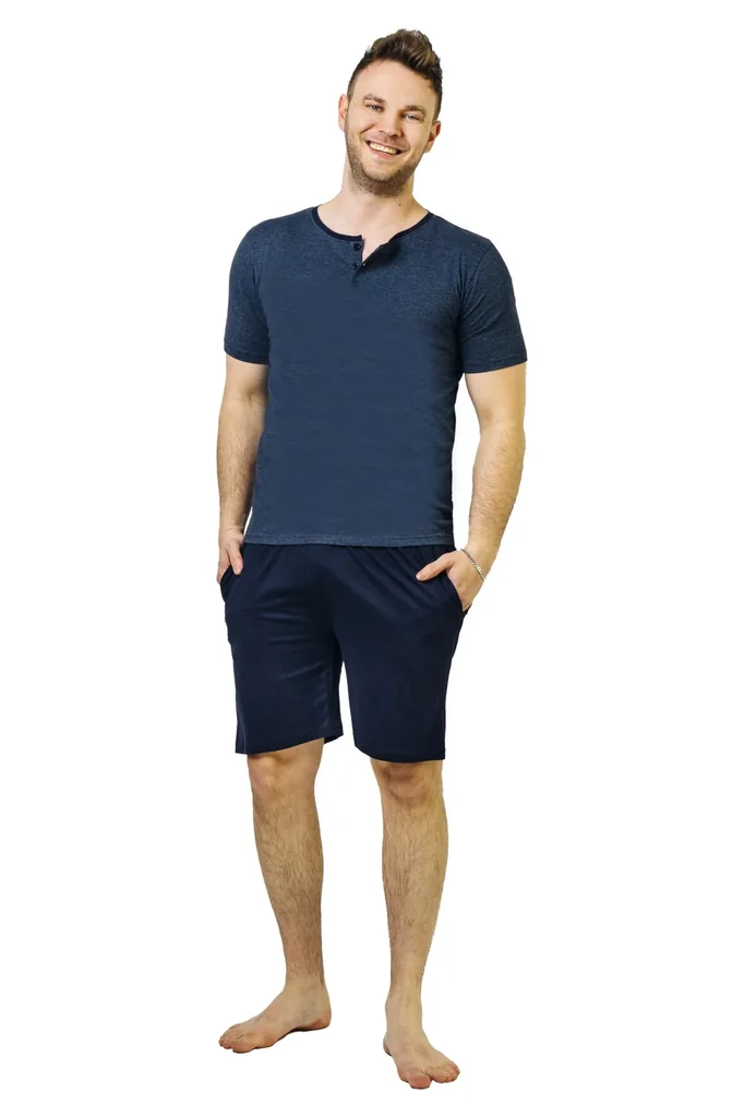 Schlafanzug kurz, Farbe blau, Gr.2XL