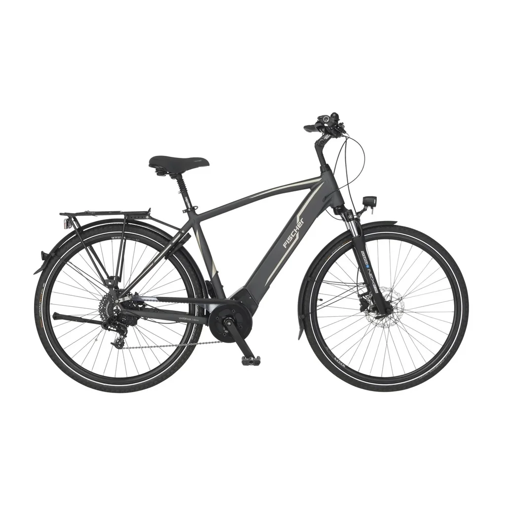 Herren E-Bike Trekking, 28 Zoll, Rahmengröße 50 cm,10-Gang Kettenschaltung, schiefergrau matt, VIATOR 5.0i