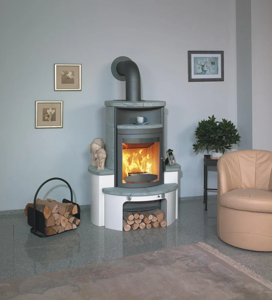 Kaminofen - Avenso ECOplus 8 kW - Kacheln creme-weiß