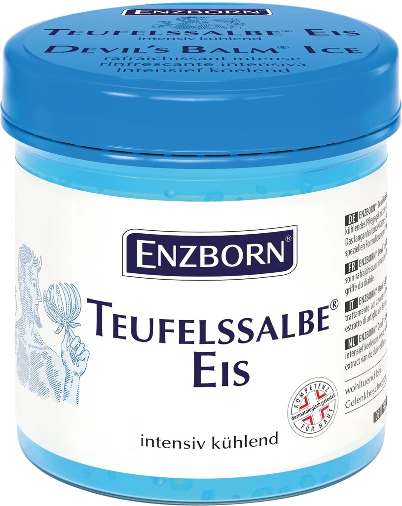 ENZBORN Teufelssalbe Eis – kühlendes Pflege-Gel mit Teufelskralle & Menthol, 200 ml Dose