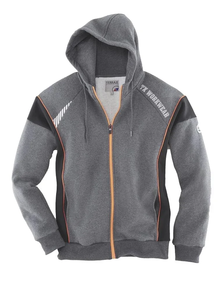 Sweatjacke, Farbe grau/schwarz, Gr.3XL