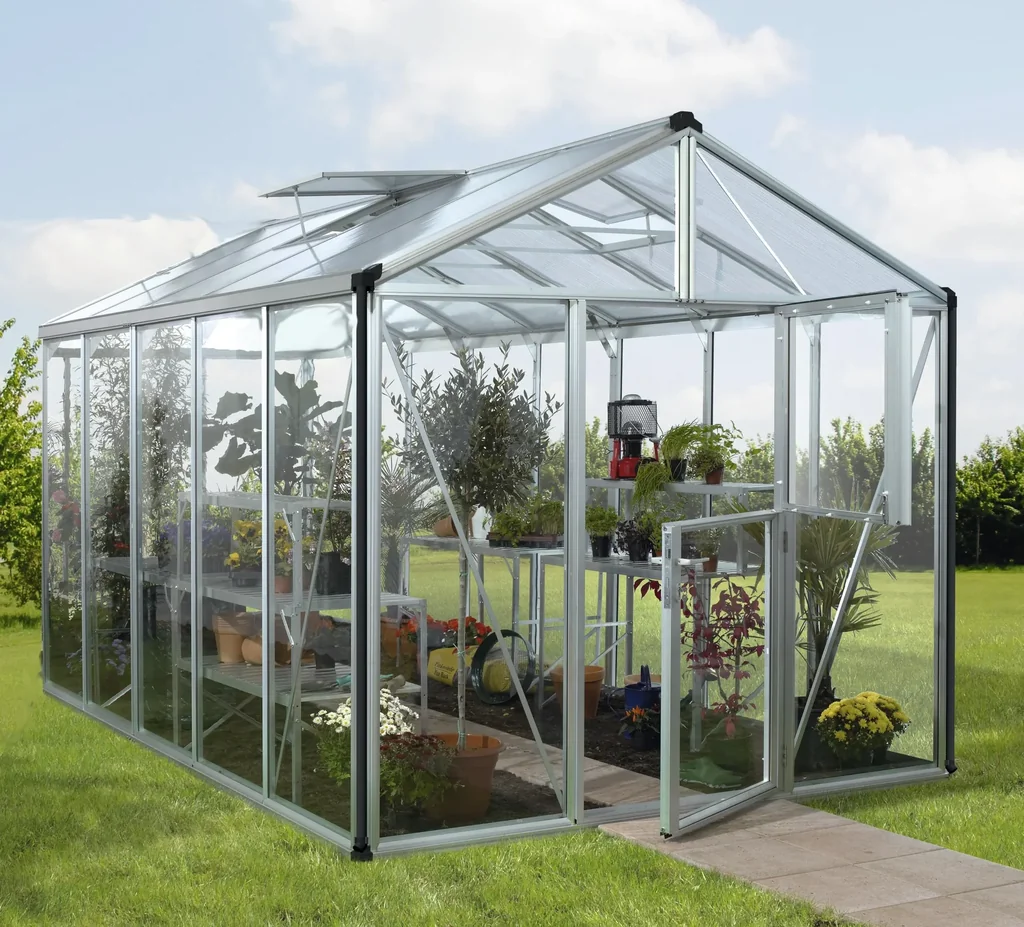 Gewächshaus Zeus 13800 HKP 10 mm, Farbe alu