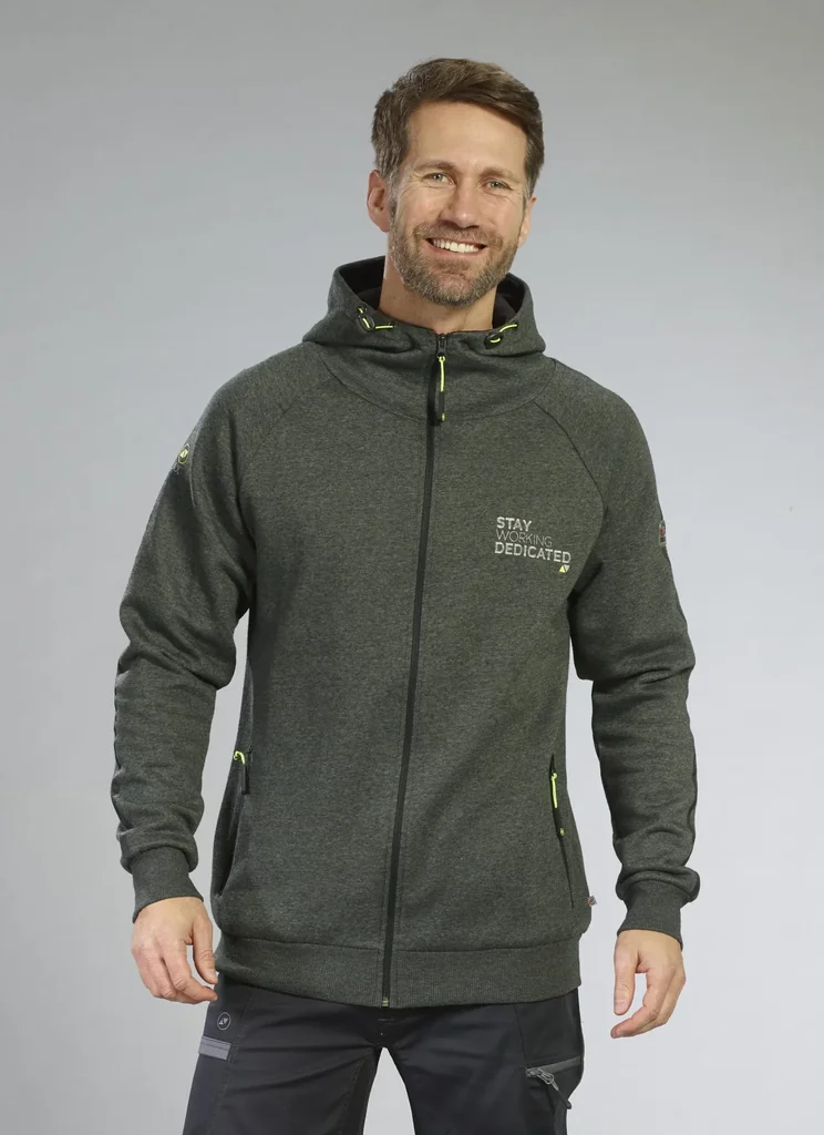 Sweatjacke mit Kapuze, Farbe grün/schwarz, Gr.XL