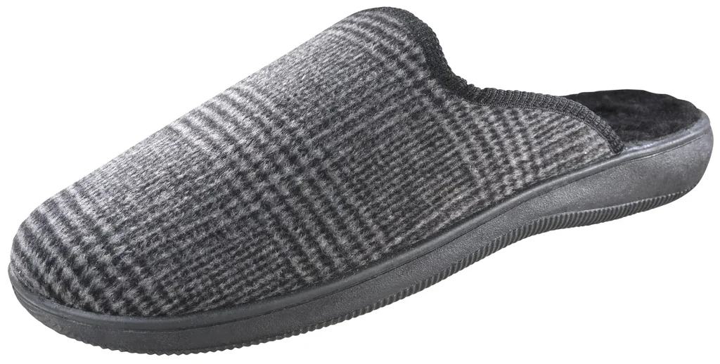 Pantoffel, Farbe grau kariert, Gr.40