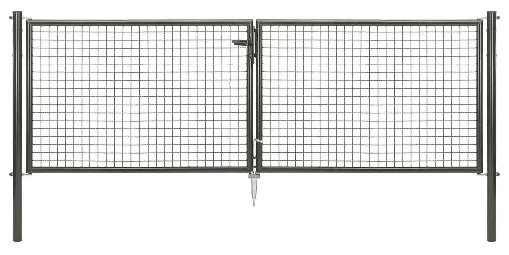Doppeltor-Set Wellengitter inkl. Pfosten 3 x 1 m anthrazit