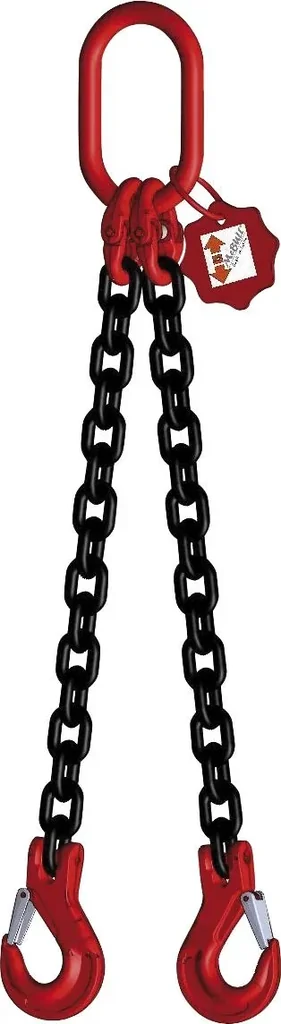 2-Strang Kette GK8, mit Gabelkopfhaken 8 mm, 2 m lang