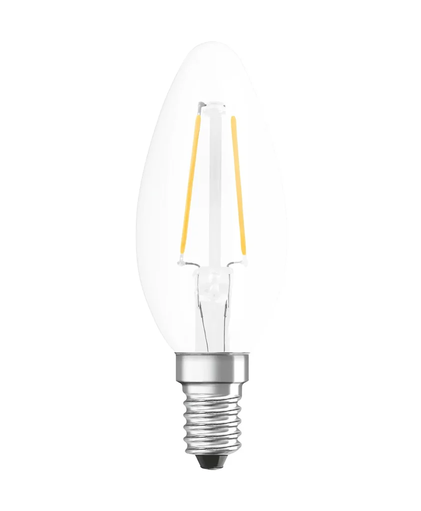 LED STAR FILAMENT Kerze mit 2,5 Watt, E14, klar, kaltweiß