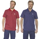 Poloshirt geknöpft, royalblau-gestreift, Gr.M