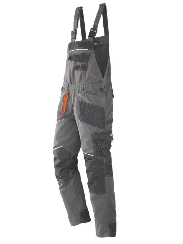Latzhose, Farbe grau/schwarz, Gr.50