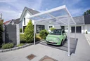 Carport Premium, weiß, 3094 x 5620 mm - Acryl Stegplatten 16mm, klar