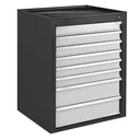 Schubladenschrank / Werkzeugschrank mammut, 8 Schubladen, RAL 7016 / 7035