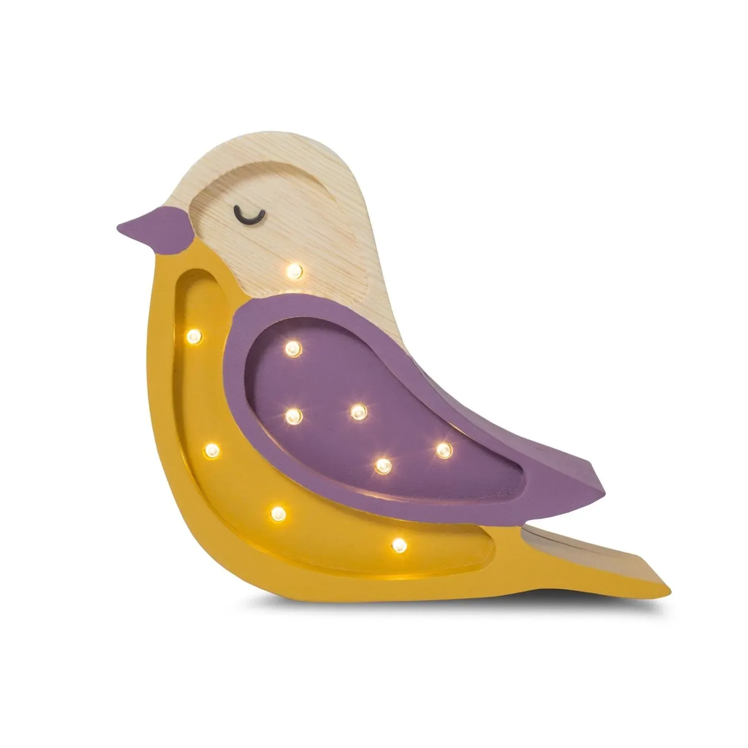 Little Lights Nachtlicht Kinder, Nachtlampe Mini-Vogel - 100% Kiefernholz natur, Farbe: Kastanienbraun