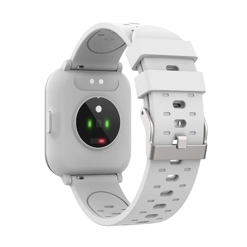 Bluetooth Smartwatch mit Körpertemperatursensor, Blutsauerstoffsättigung und Herzfrequenzsensor, weiß
