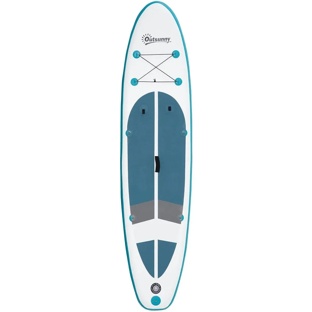 SUP Board mit viel Zubehör Weiß+Blau+Grau 320 x 76 x 15 cm