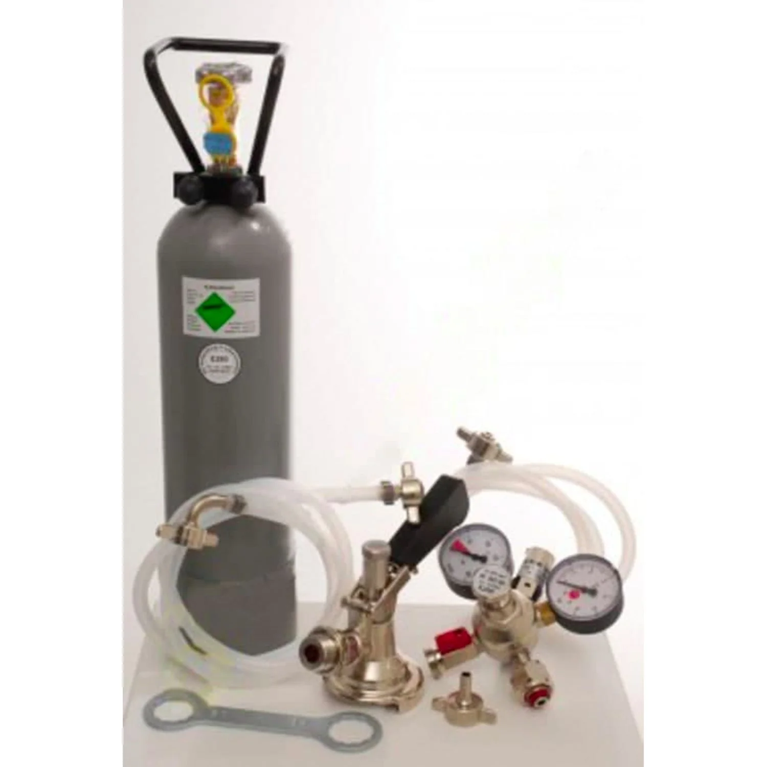 Zubehörpaket für Kontakt 2-leitig mit 2x Flach Fitting ohne Co2 Flasche