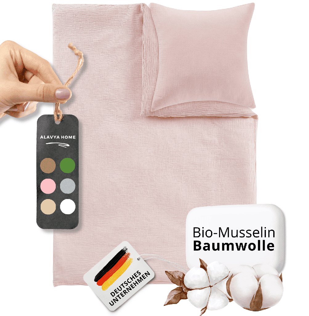 Alavya Home Kinderbettwäsche 135x100 cm Baumwolle - 2er-Set, Pink