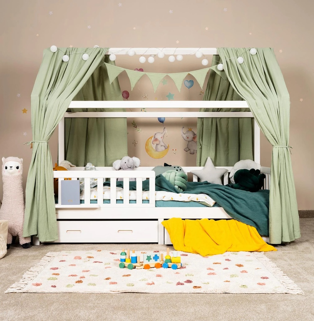Alavya Home Dekoset aus 100% Bio-Musselin Baumwolle | GOTS zertifiziert | 125x350cm Khaki