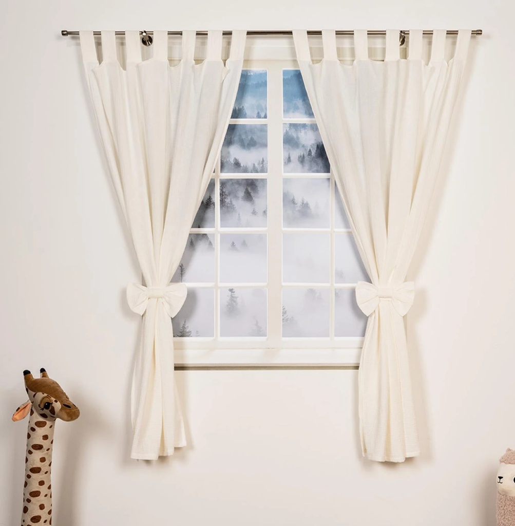 Alavya Home Vorhänge Schlaufen 100x150 cm Baumwolle - 2er-Set, Weiß