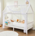 Alavya Home Hausbett CLOUD 90 x 200 cm Komplett-Set – Polyester Dekoset Weiß + Kindermatratze COZY 90 x 200 cm (Kaltschaum)
