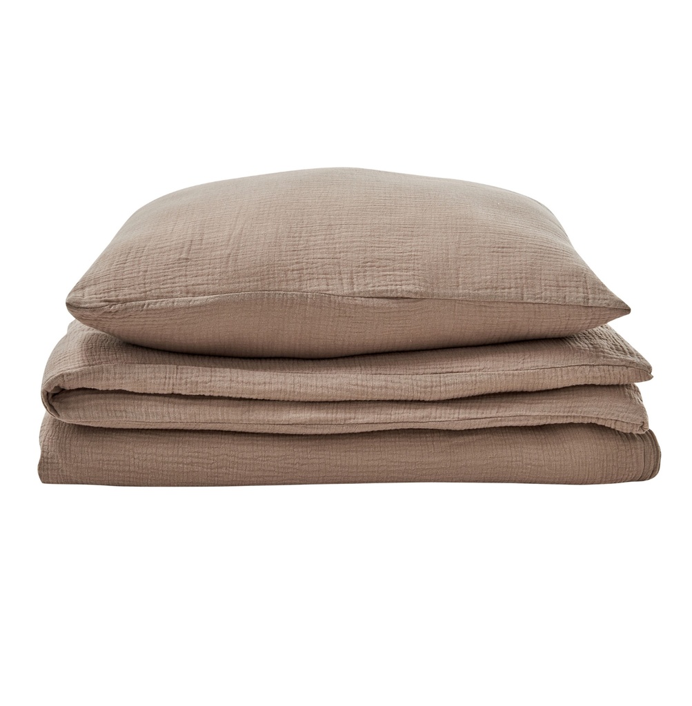 Alavya Home Kinderbettwäsche 135x200 cm Baumwolle - 2er-Set, Braun