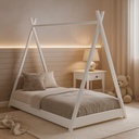 Alavya Home TIPI Kinderbett LUNA 70x140 cm Buche - Weiß
