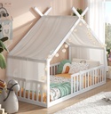 Alavya Home Bodenbett DREAM 80x160 cm Buche - Weiß