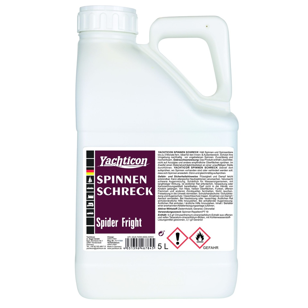Spinnen Schreck 5 L Kanister - gebrauchsfertiges Spinnen Repellent Spray, innen und außen, bis zu 3 Monate wirksam