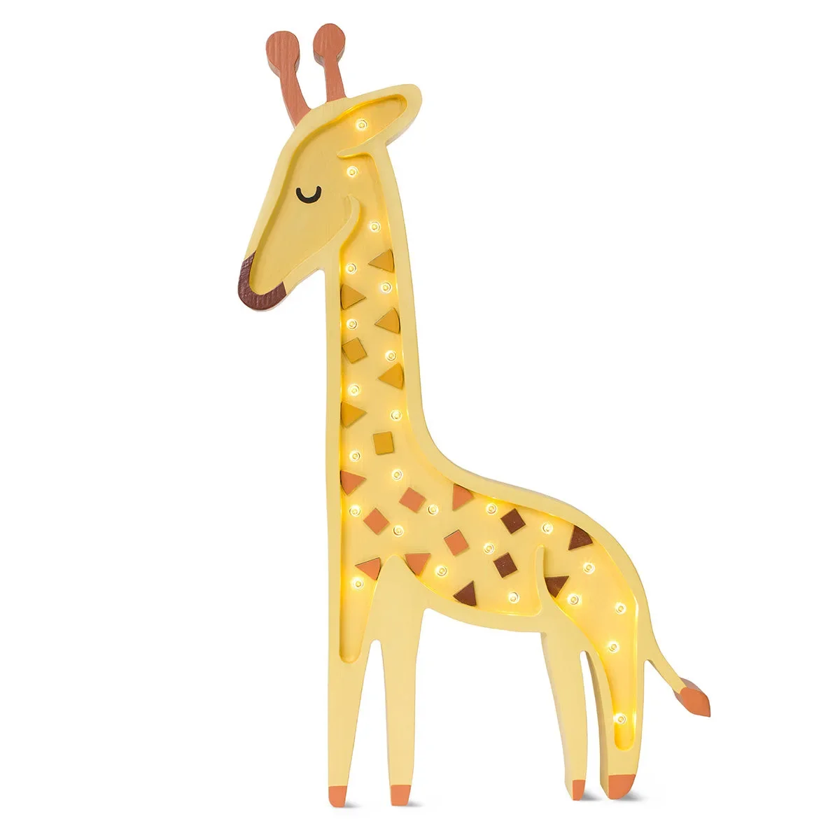 Little Lights Nachtlicht Kinder, Nachtlampe Giraffe - 100% Kiefernholz natur, Farbe: Afrikanisches Gelb