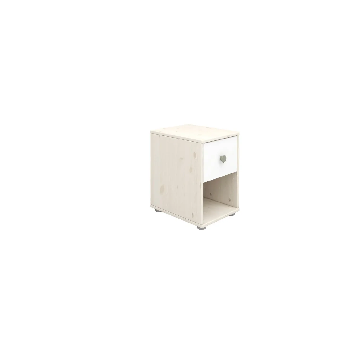 Flexa Kommode - Classic, mit 1 Schublade, 36x51,8 cm, Farbe: Weiß gekalkt / Weiß / Naturgrün
