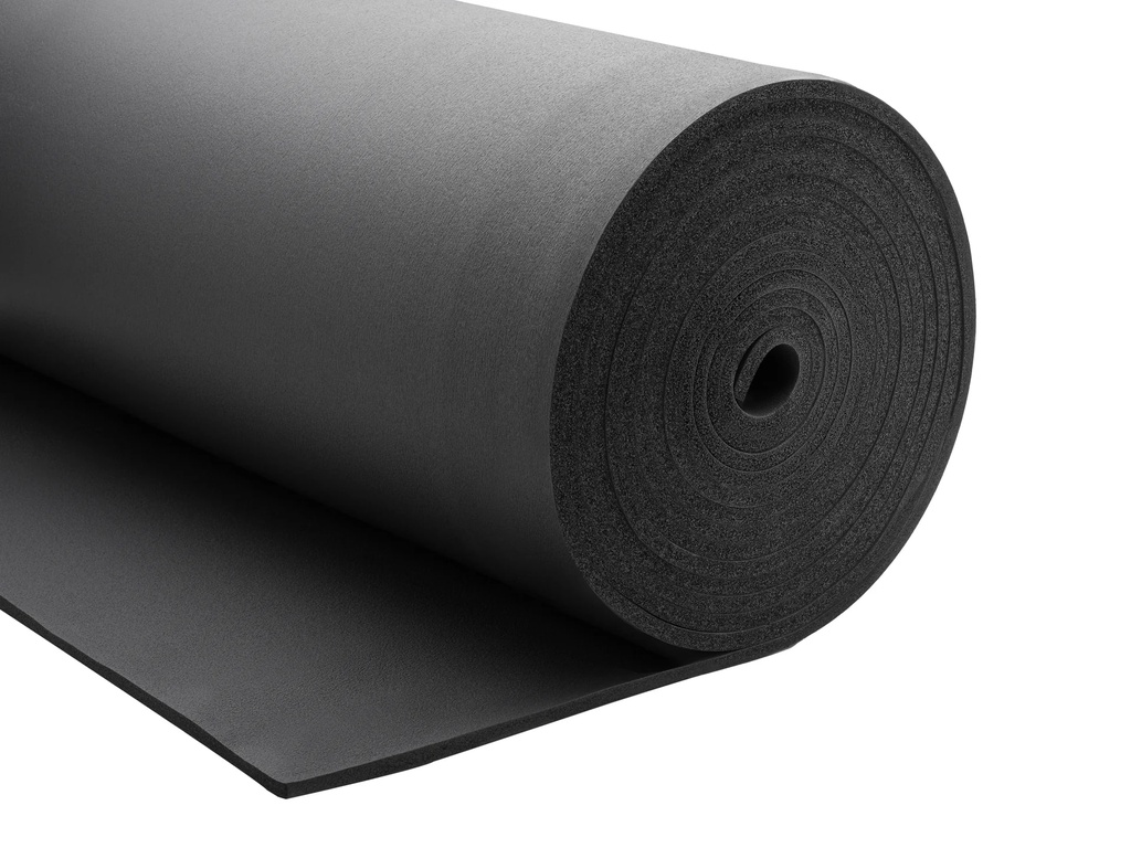 Rohrisolierung als Dämmmatte INSUL ROLL aus Schaum auf Kautschukbasis, 13 mm, 1 × 1 m, schwarz