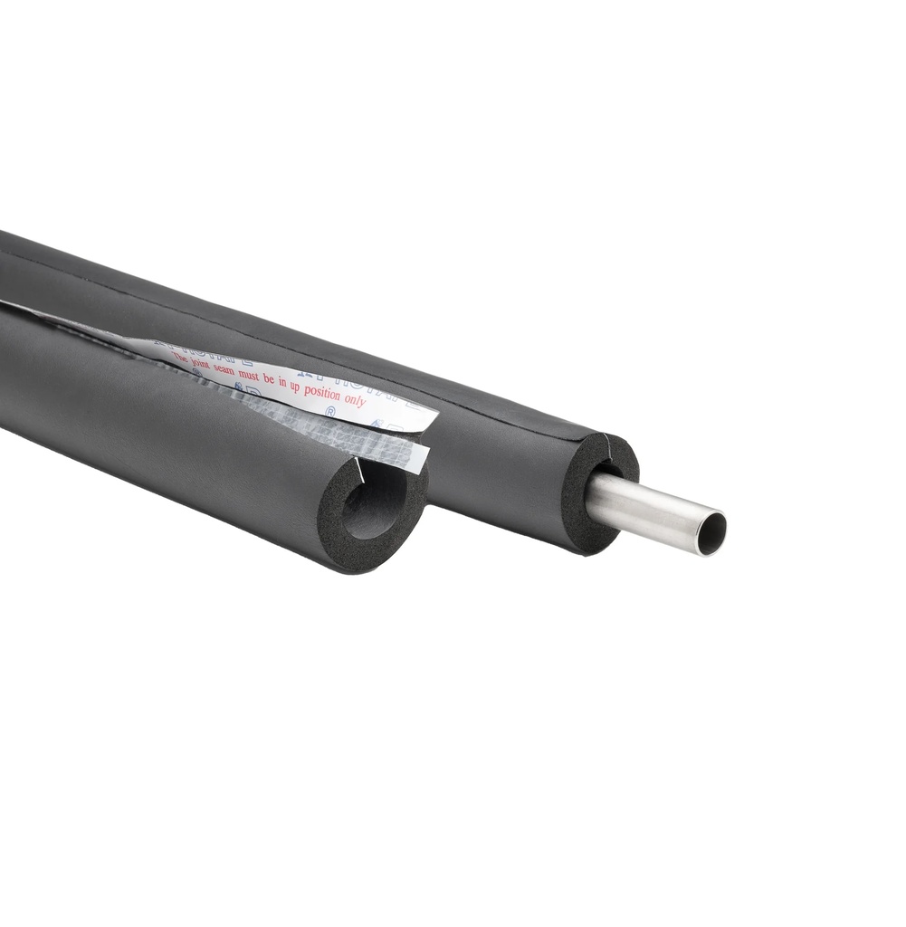 Rohrisolierung AEROFLEX HT XT/LP aus EPDM-Kautschuk, selbstklebend, für 54-mm-Rohre, 38 mm Dämmdicke, 2 m, schwarz