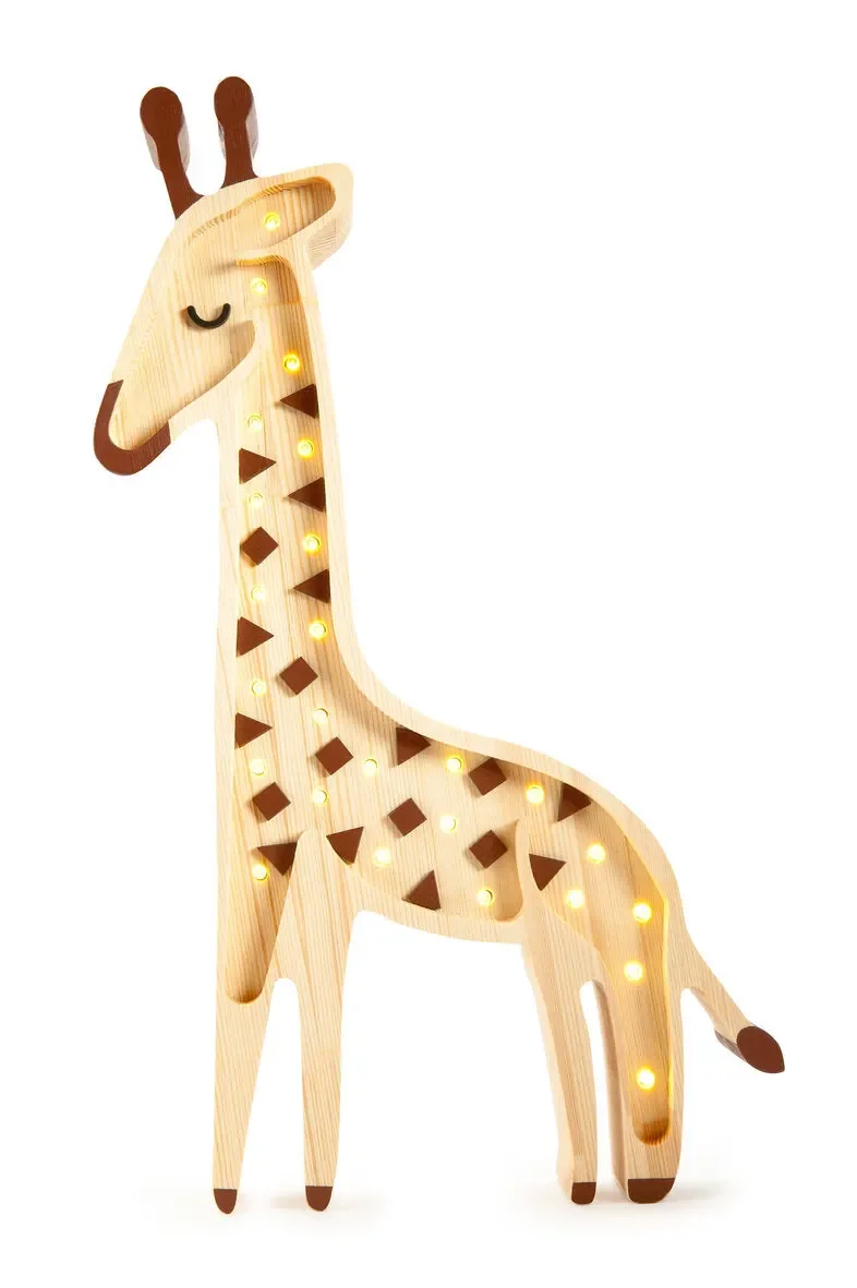 Little Lights Nachtlicht Kinder, Nachtlampe Giraffe - 100% Kiefernholz natur, Farbe: Serengeti-Holz