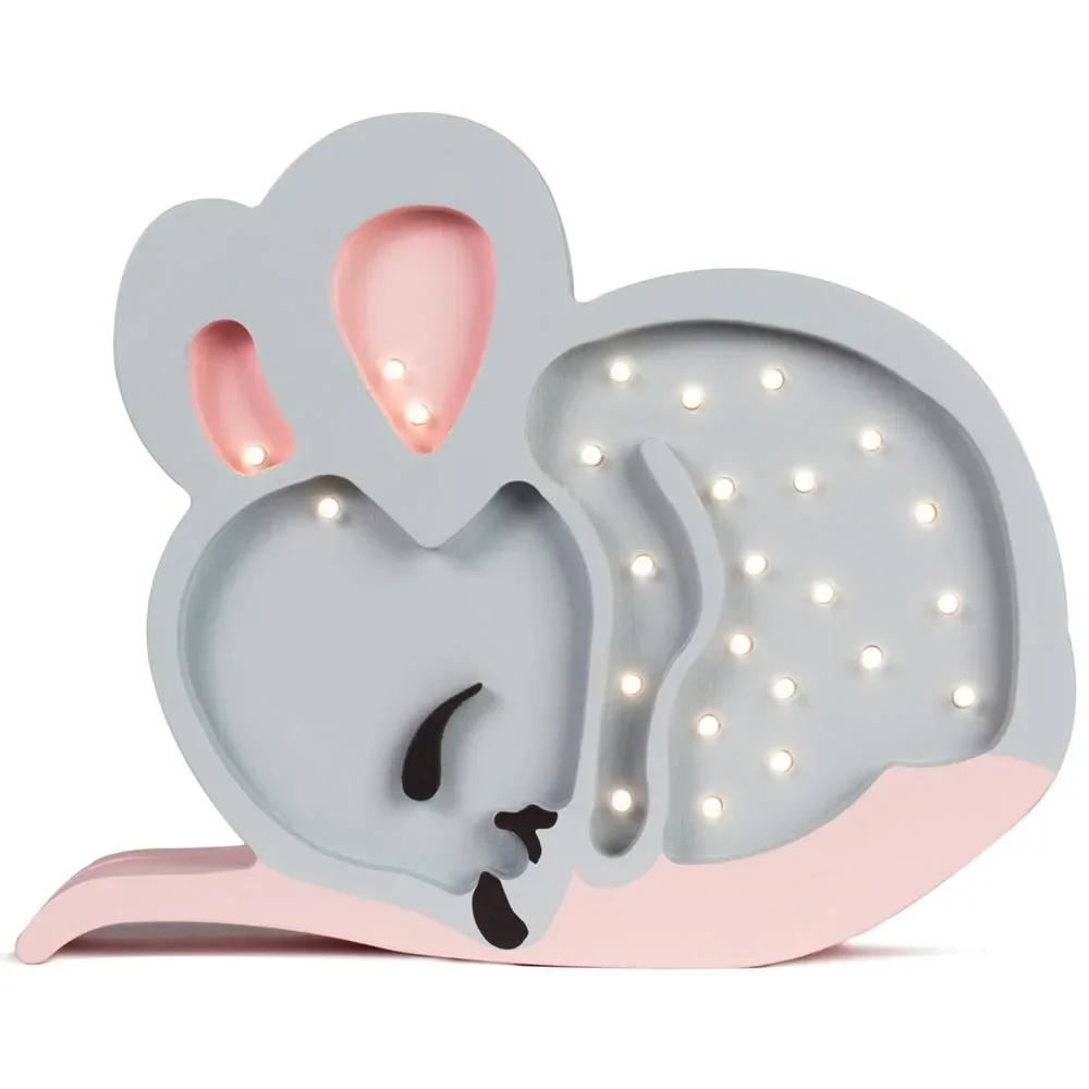 little lights Led Deko Kinderlampe Maus grau