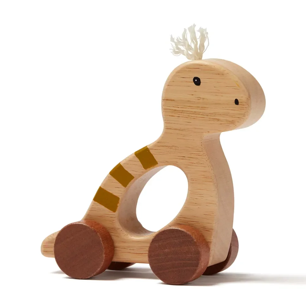 Kids Concept Baby Spielzeug  Schiebefigur Dino Holz natur