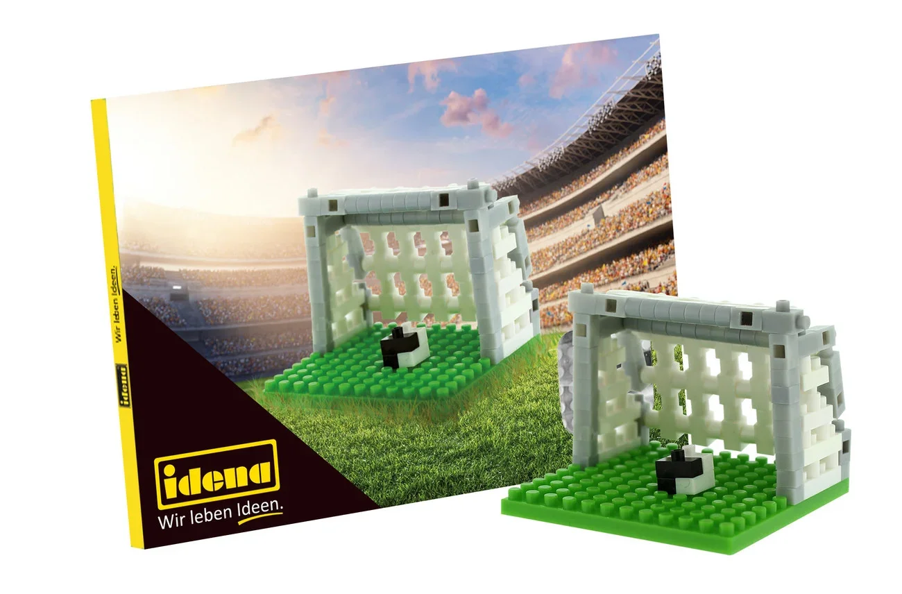 Idena, Minibausteine Postkarte - Spielwaren für Kinder und kreative Bastelprojekte, Art: Fußball