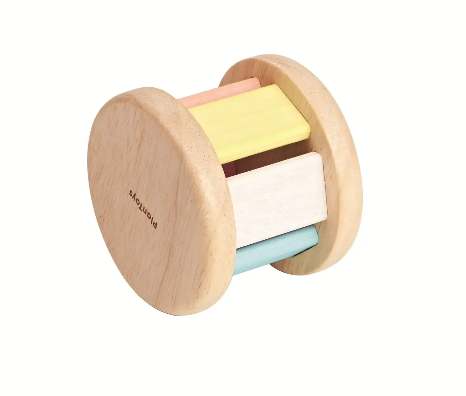Plan Toys - Krabbelspielzeug - Walze pastell, Gummibaumholz