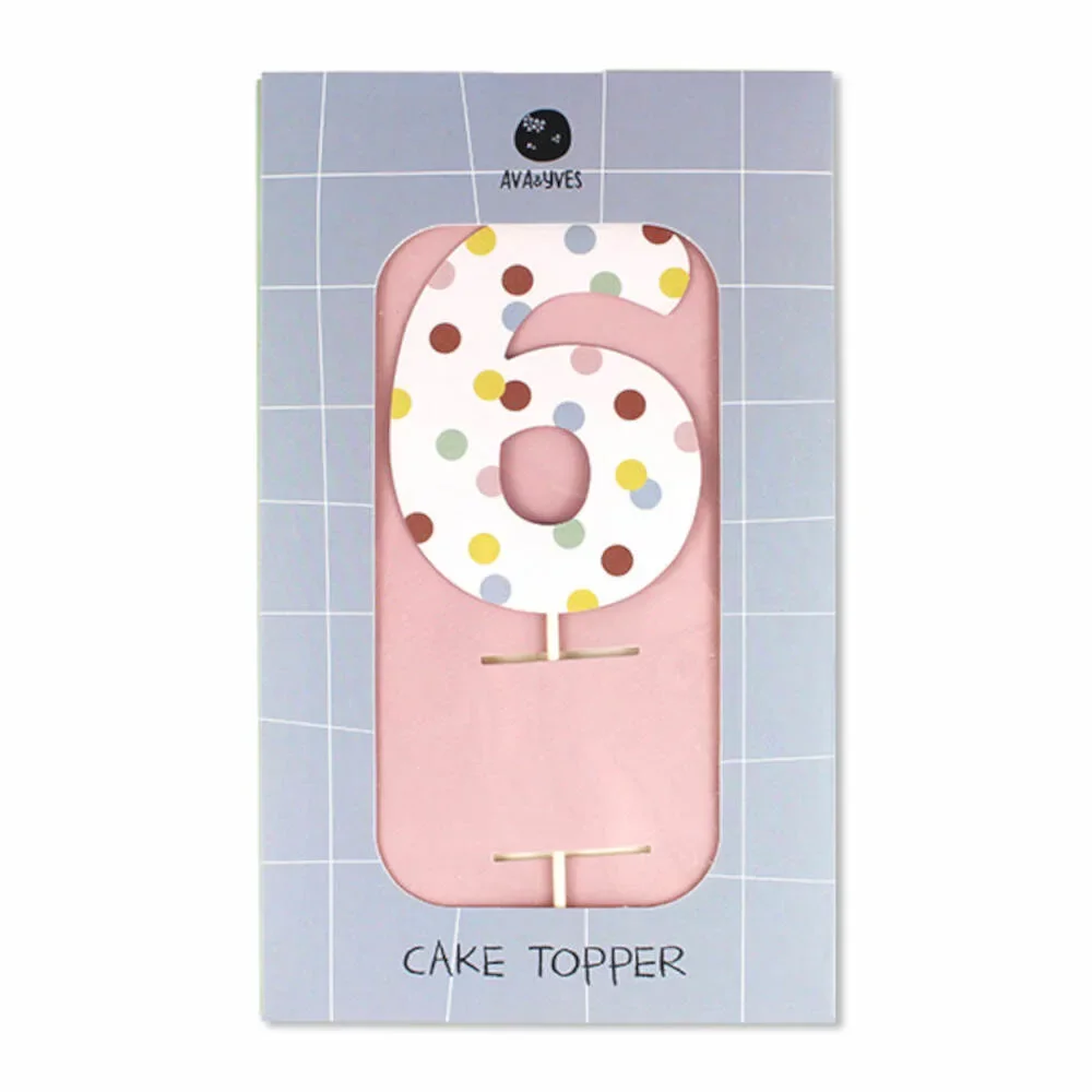 Ava & Yves Cake Topper Zahl "6"
