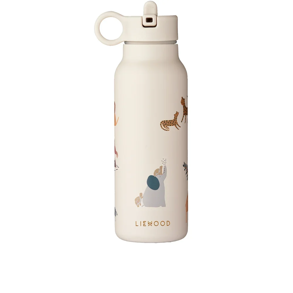 Liewood Kinder Wasserflasche, Trinkflasche Falk 350 ml - Recycelter Edelstahl, Isoliert, Auslaufsicher, Farbe: Alle zusammen / Sandfarben