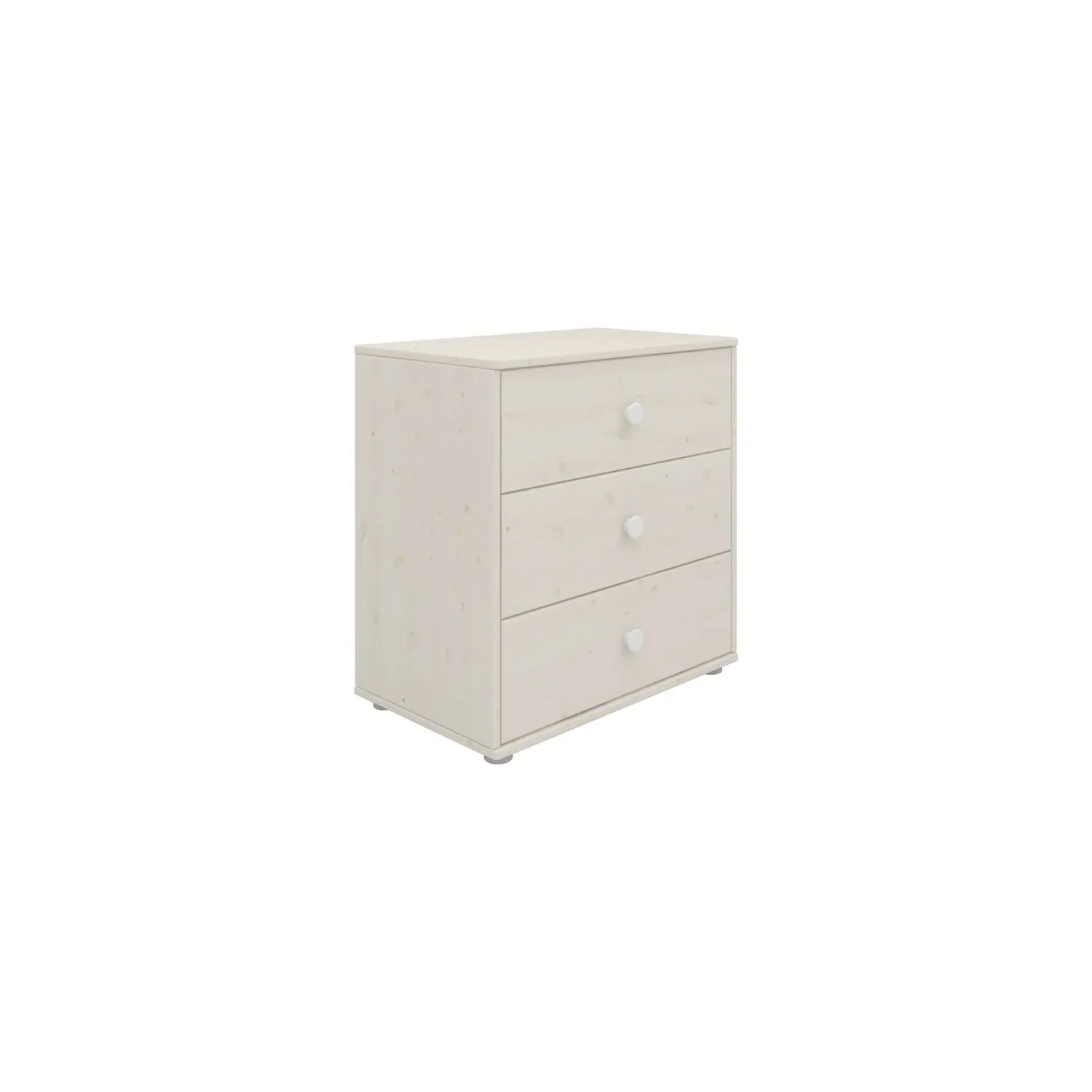Flexa Kommode - Classic, mit 3 Schublade, 72x74,5 cm, Farbe: Weiß gekalkt / Weiß gekalkt / Weiß