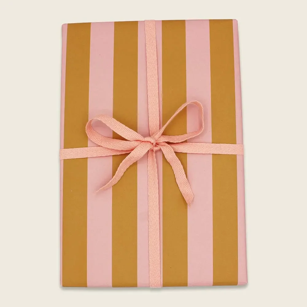 Ava & Yves Geschenkpapier, Einschlagpapier - Streifen, Farbe: Rosa/Gelb