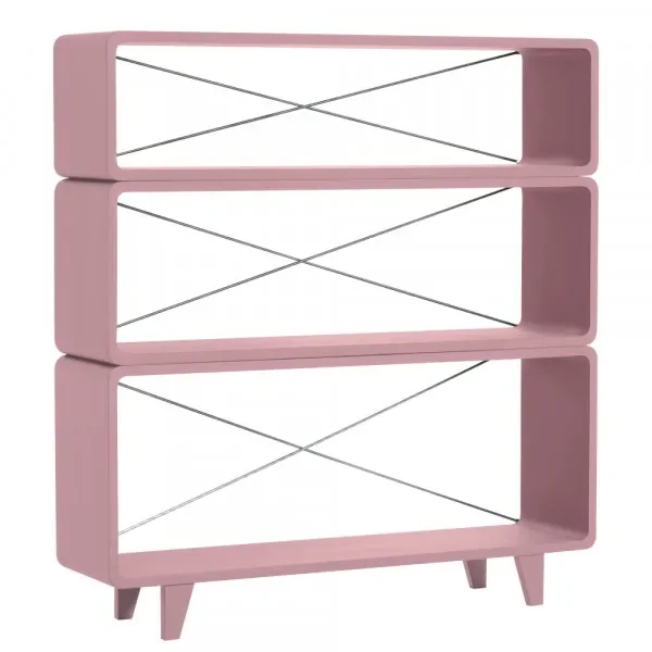 Laurette Bücherregal Millefeuille, Farbe: Vieux rose