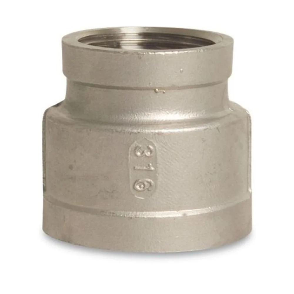 Edelstahl Reduziermuffe, Gewindefitting, 1/2" IG x 3/8" IG, V4A