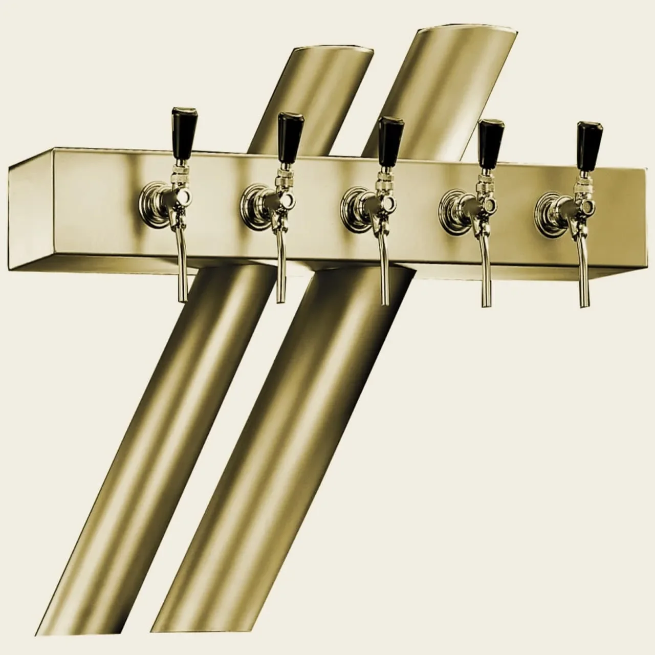 Schanksäule, Bierzapfsäule 4-leitig, Modell RJ5, Elegante & Hochwertige für Bars & Restaurants, CNS Poliert