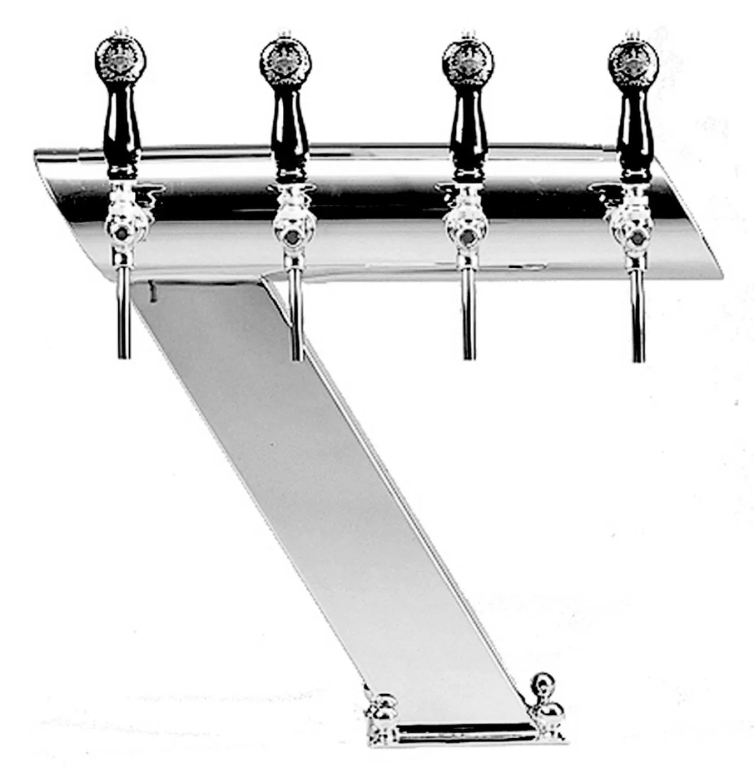 Bierzapfsäule, Schanksäule Bier - mit Querbalken, CNS matt-geschliffen, 4-leitig