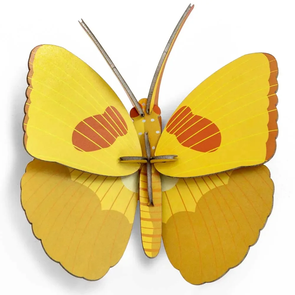 studio ROOF 3D Schmetterling gelb Pappe