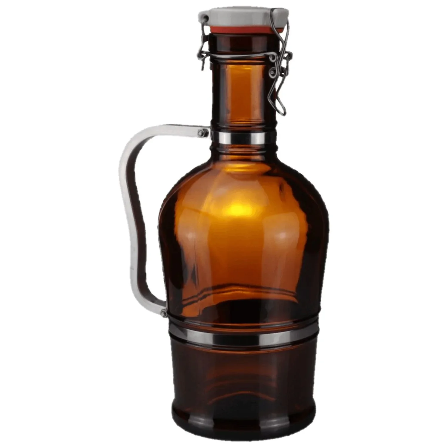 Biersiphon 2L, Braun - Glaskaraffe für Selbstgebrautes Bier - Stilvolle Präsentation & Einfaches Abfüllen