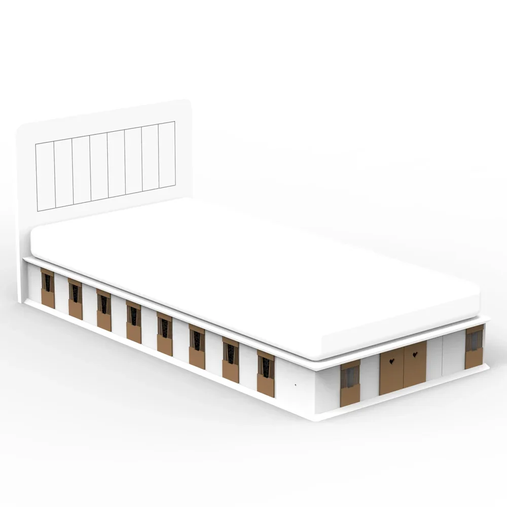 Mathy by Bols BOXES Kinderbett 2 Seiten Stall natur 90 x 190