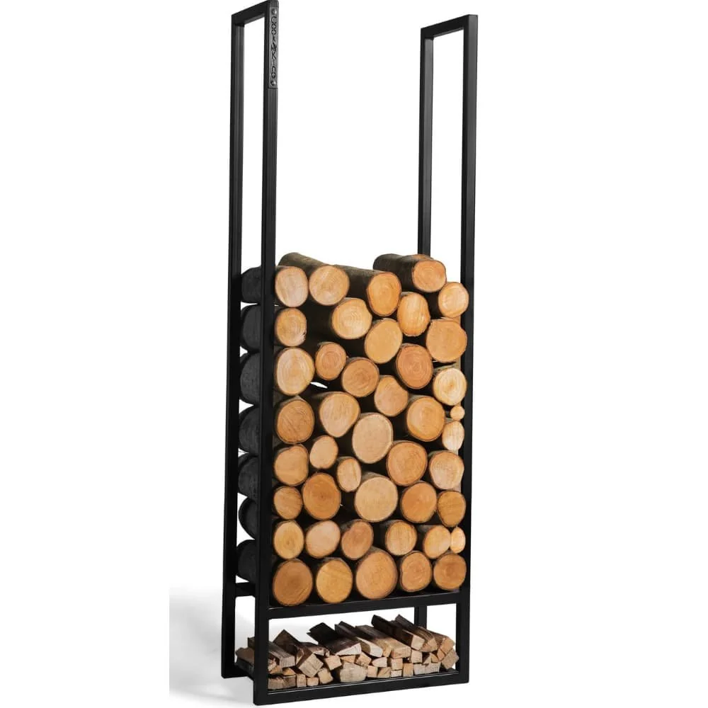Kaminholzregal Stahl, 120x40x20cm, Wandregal, Brennholzregal