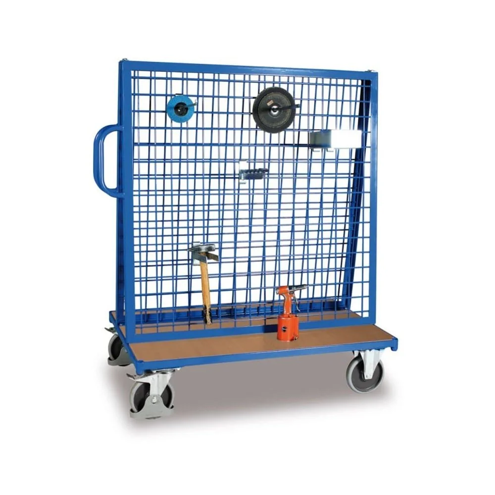 Werkstückwagen mit Ablage, EasySTOP, 500 kg Traglast, Werkstattrollwagen